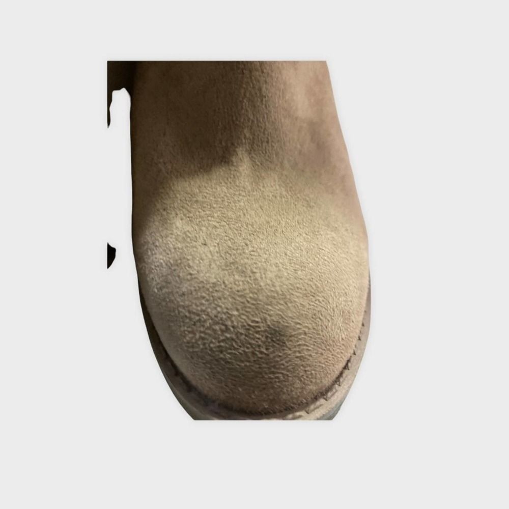 BC Footwear Tan Suede Chunky Heel Ankle Boot - Picture 3 of 6